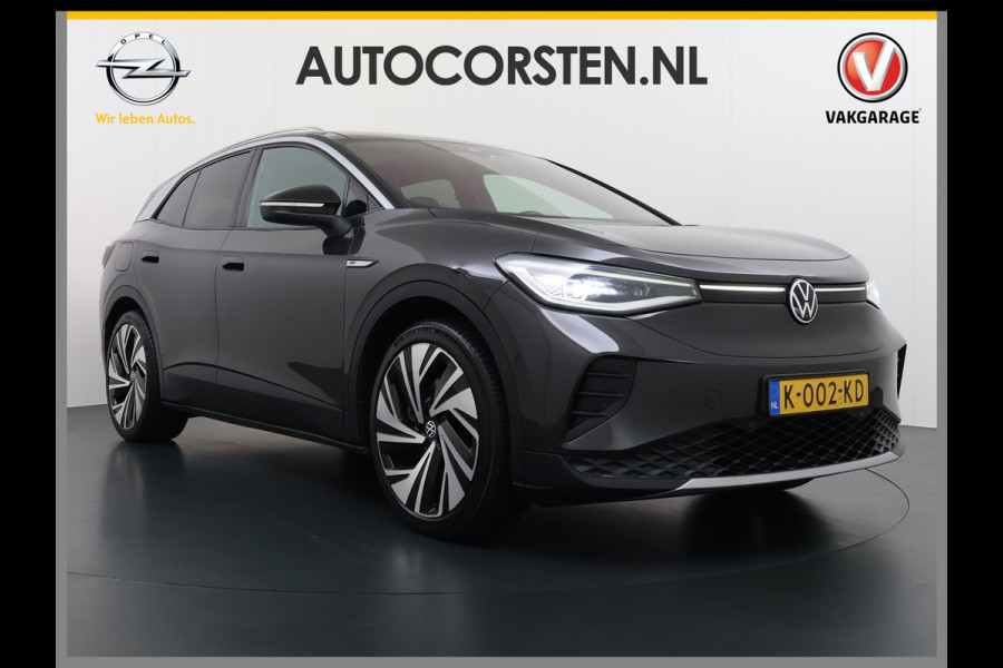 Volkswagen ID.4 Max 77kWh SOH 90% Warmtepomp Ergo Comfort Stoelen Trekhaak 360°Camera Panoramadak Adap.Cruise Navi Ecc Apple Carplay Android Aut Memory Stoel+Stuurverwarming Lmv 21" DAB Elek.Stoelen+Achterklep Voorruitverwarming Matrix Led Origineel Nederlandse Super Compleet! Auto Nieuwprijs  €57.932,-