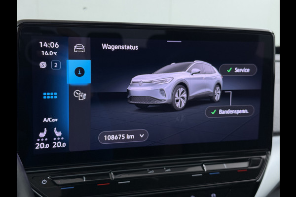 Volkswagen ID.4 Max 77kWh SOH 90% Warmtepomp Ergo Comfort Stoelen Trekhaak 360°Camera Panoramadak Adap.Cruise Navi Ecc Apple Carplay Android Aut Memory Stoel+Stuurverwarming Lmv 21" DAB Elek.Stoelen+Achterklep Voorruitverwarming Matrix Led Origineel Nederlandse Super Compleet! Auto Nieuwprijs  €57.932,-