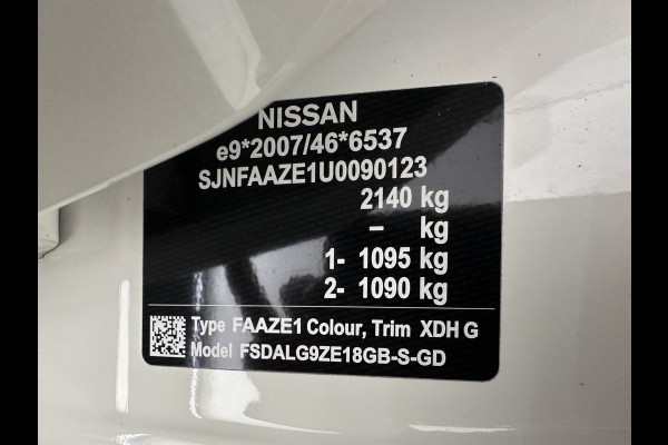 Nissan Leaf e+ Tekna 62 kWh {SOH-95%} (INCL-BTW) *Aut.*LEATHER-MICROFIBRE | FULL-LED | ADAPTIVE-CRUISE | BOSE-AUDIO | TOP-VIEW | DAB | KEYLESS | NAVI-FULLMAP | DAB | HEATED-COMFORTSEATS | BLIND-SPOT | PRIVACY-GLASS | 17''ALU*