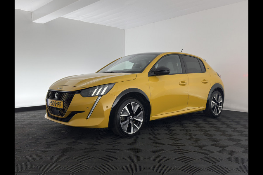 Peugeot e-208 EV GT 350 50 kWh [ 3-Fase ] {SOH-100%} (INCL-BTW) *PANO | FULL-LED | DIGI-COCKPIT | BLINDSPOT | CAMERA | LEATHER-ALCANTARA | AMBIENT-LIGHT | NAVI-FULLMAP | LANE-ASSIST | KEYLESS | DAB | CCS-FASTLOADER | HEATED-SPORTSEATS | 17"ALU*