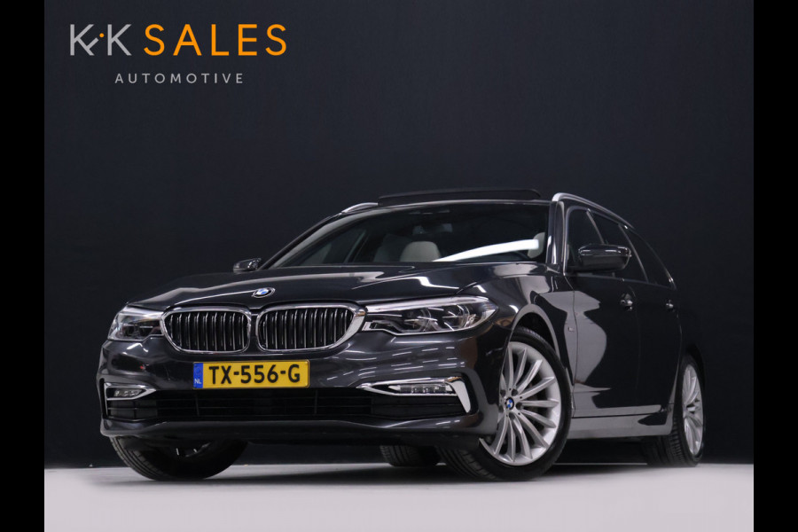 BMW 5 Serie Touring 530i High Executive Luxury Line [LUCHTVERING, SCHUIFKANTELDAK, MEMORY SEATS, HEAD-UP, ACTIVE PROTECTION, STUURVERWARMING, ACHTERUITRIJCAMERA, PDC V+A, STOELVERWARMING, BMW ADAPTIVE LED, CRUISE, CLIMATE, BLUETOOTH, NIEUWSTAA