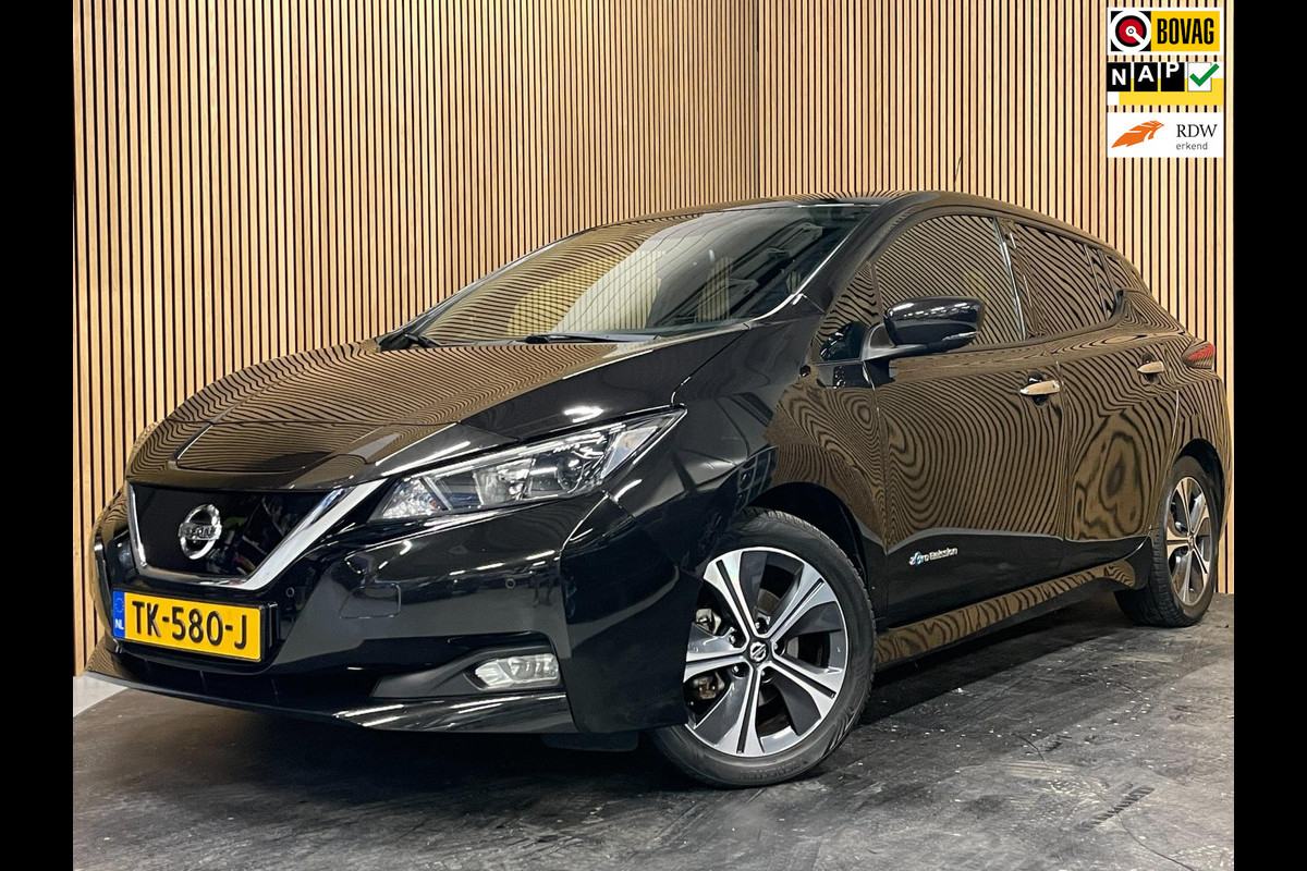Nissan Leaf 40 kWh|270KM WLTP|360-CAMERA|APPLE CARPLAY|STUUR+STOELVERW VOOR+ACHTER|ACC|NAVIGATIE|NL-AUTO|NAP|MARGE