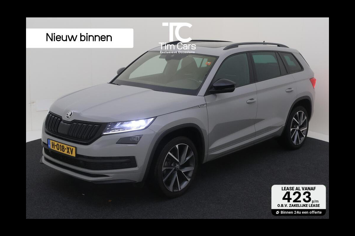 Škoda Kodiaq 1.5 TSI Sportline 7-persoons Automaat | Panoramadak | Steel Grey | 20 inch lichtmetalen velgen | LED verlichting | Stoelverwarmi