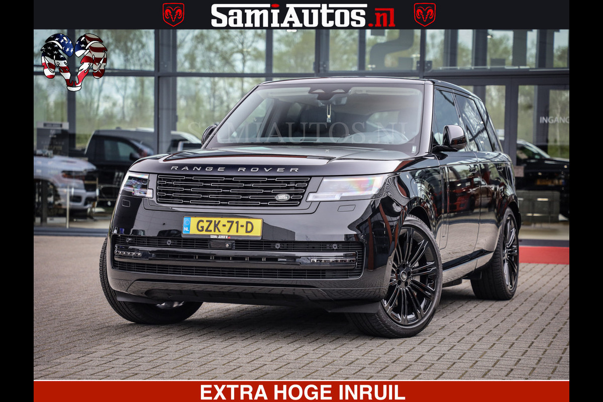 Land Rover Range Rover P550e | NIGHT | GARANTIE TOT 14-03-2029 | HEAD-UP | ACHTERAS BESTURING | SOFT CLOSE | PHEV | 23 INCH VELGEN | PANORAMADAK | STUURVERWARMING | STOEL KOELING | Fabrieksgarantie tot 14-03-2029 – Geniet van gemoedsrust met uitgebreide dekking tot deze datum. GZK-71-D