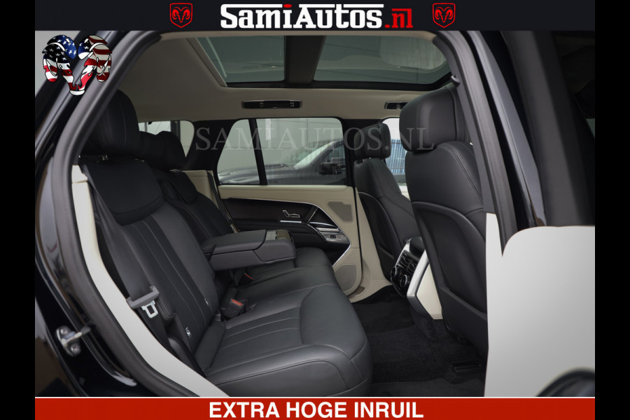 Land Rover Range Rover P550e | NIGHT | GARANTIE TOT 14-03-2029 | HEAD-UP | ACHTERAS BESTURING | SOFT CLOSE | PHEV | 23 INCH VELGEN | PANORAMADAK | STUURVERWARMING | STOEL KOELING | Fabrieksgarantie tot 14-03-2029 – Geniet van gemoedsrust met uitgebreide dekking tot deze datum. GZK-71-D