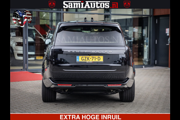 Land Rover Range Rover P550e | NIGHT | GARANTIE TOT 14-03-2029 | HEAD-UP | ACHTERAS BESTURING | SOFT CLOSE | PHEV | 23 INCH VELGEN | PANORAMADAK | STUURVERWARMING | STOEL KOELING | Fabrieksgarantie tot 14-03-2029 – Geniet van gemoedsrust met uitgebreide dekking tot deze datum. GZK-71-D