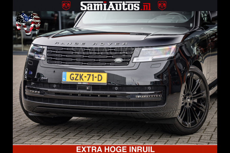 Land Rover Range Rover P550e | NIGHT | GARANTIE TOT 14-03-2029 | HEAD-UP | ACHTERAS BESTURING | SOFT CLOSE | PHEV | 23 INCH VELGEN | PANORAMADAK | STUURVERWARMING | STOEL KOELING | Fabrieksgarantie tot 14-03-2029 – Geniet van gemoedsrust met uitgebreide dekking tot deze datum. GZK-71-D