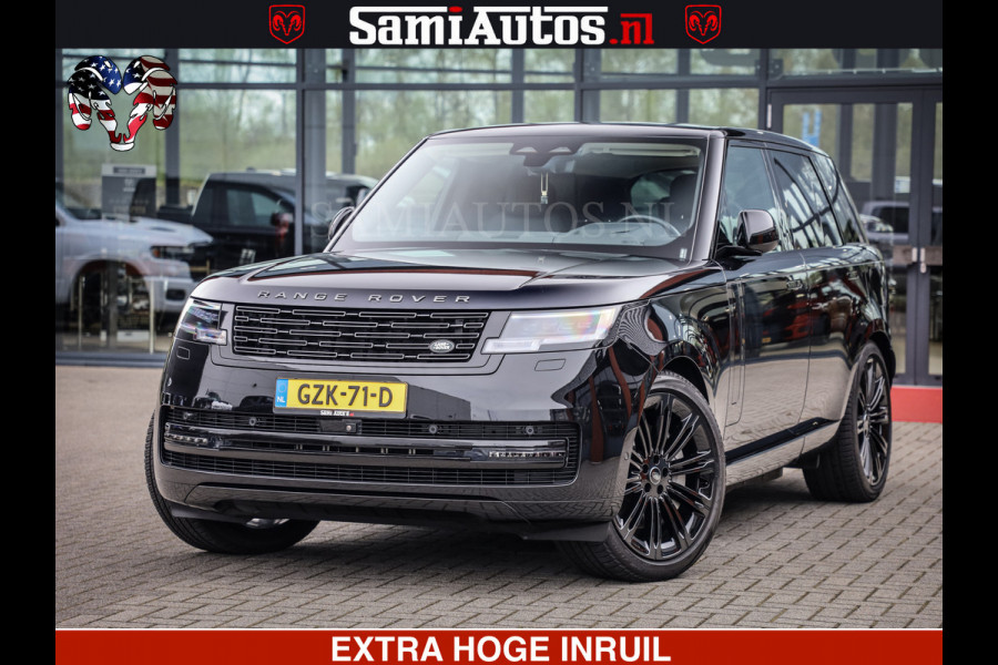 Land Rover Range Rover P550e | NIGHT | GARANTIE TOT 14-03-2029 | HEAD-UP | ACHTERAS BESTURING | SOFT CLOSE | PHEV | 23 INCH VELGEN | PANORAMADAK | STUURVERWARMING | STOEL KOELING | Fabrieksgarantie tot 14-03-2029 – Geniet van gemoedsrust met uitgebreide dekking tot deze datum. GZK-71-D