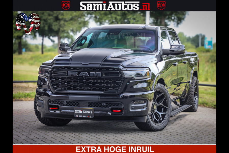 Dodge Ram 1500 Limited Night High Output 540HP 706Nm | Massage + Full Option | De Meest Luxe en Volle Pick-Up in zijn Klasse | Comfortabele Dubbele Cabine met Royale 5 Zitplaatsen | BPM vrij | Nu Leverbaar uit Voorraad | Voorraad Nr 2326 - 5169