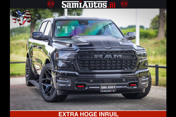 Dodge Ram 1500 Limited Night High Output 540HP 706Nm | Massage + Full Option | De Meest Luxe en Volle Pick-Up in zijn Klasse | Comfortabele Dubbele Cabine met Royale 5 Zitplaatsen | BPM vrij | Nu Leverbaar uit Voorraad | Voorraad Nr 2326 - 5169