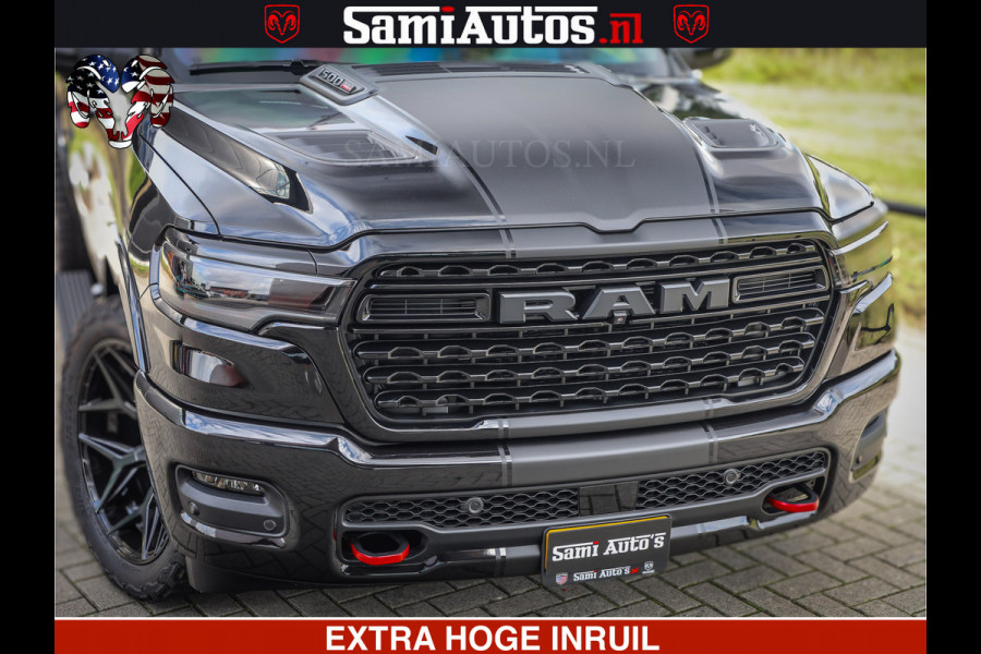 Dodge Ram 1500 Limited Night High Output 540HP 706Nm | Massage + Full Option | De Meest Luxe en Volle Pick-Up in zijn Klasse | Comfortabele Dubbele Cabine met Royale 5 Zitplaatsen | BPM vrij | Nu Leverbaar uit Voorraad | Voorraad Nr 2326 - 5169