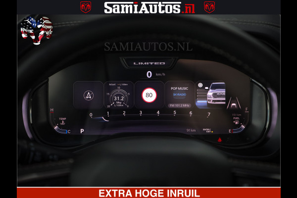 Dodge Ram 1500 Limited Night High Output 540HP 706Nm | Massage + Full Option | De Meest Luxe en Volle Pick-Up in zijn Klasse | Comfortabele Dubbele Cabine met Royale 5 Zitplaatsen | BPM vrij | Nu Leverbaar uit Voorraad | Voorraad Nr 2326 - 5169