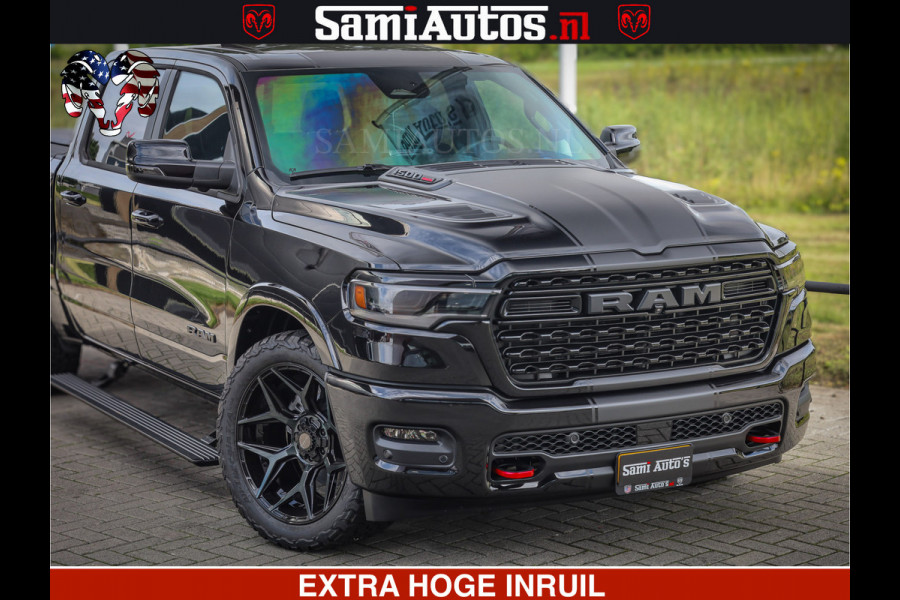 Dodge Ram 1500 Limited Night High Output 540HP 706Nm | Massage + Full Option | De Meest Luxe en Volle Pick-Up in zijn Klasse | Comfortabele Dubbele Cabine met Royale 5 Zitplaatsen | BPM vrij | Nu Leverbaar uit Voorraad | Voorraad Nr 2326 - 5169