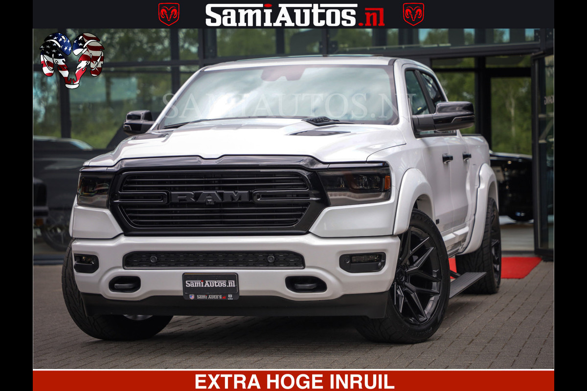 Dodge Ram 1500 Laramie Sport | V8 5,7 402 HP | Krachtige Hemi | Panorama Dak | 12' Scherm | Comfortabele Dubbele Cabine met Royale 5 Zitplaatsen | BPM vrij | Nu Leverbaar uit Voorraad | Voorraad Nr 2526-41272