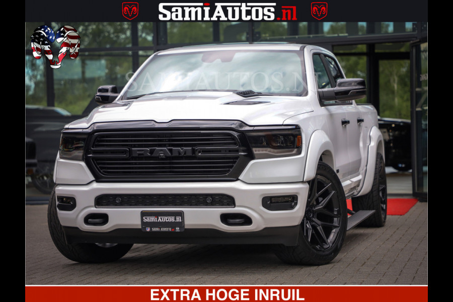 Dodge Ram 1500 Laramie Sport | V8 5,7 402 HP | Krachtige Hemi | Panorama Dak | 12' Scherm | Comfortabele Dubbele Cabine met Royale 5 Zitplaatsen | BPM vrij | Nu Leverbaar uit Voorraad | Voorraad Nr 2526-41272