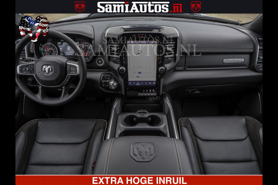 Dodge Ram 1500 Laramie Sport | V8 5,7 402 HP | Krachtige Hemi | Panorama Dak | 12' Scherm | Comfortabele Dubbele Cabine met Royale 5 Zitplaatsen | BPM vrij | Nu Leverbaar uit Voorraad | Voorraad Nr 2526-41272