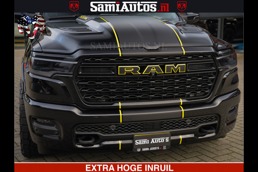 Dodge Ram 1500 Limited Night H.O 540HP 706Nm | Massage + Full Option | De Meest Luxe en Volle Pick-Up in zijn Klasse | Comfortabele Dubbele Cabine met Royale 5 Zitplaatsen | BPM vrij | Nu Leverbaar uit Voorraad | Voorraad Nr 2295 - 8559