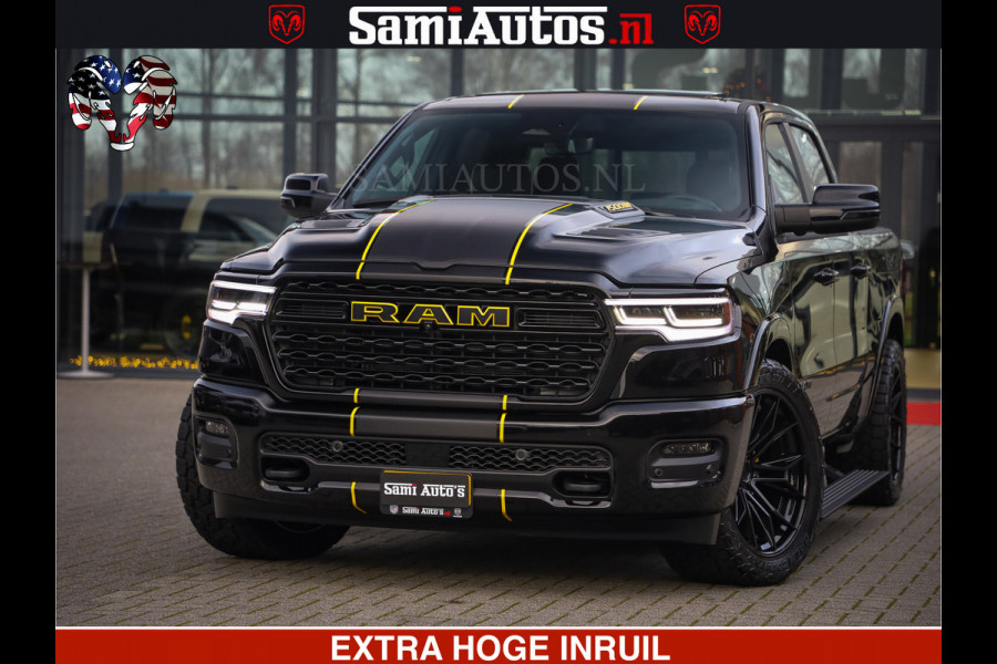 Dodge Ram 1500 Limited Night H.O 540HP 706Nm | Massage + Full Option | De Meest Luxe en Volle Pick-Up in zijn Klasse | Comfortabele Dubbele Cabine met Royale 5 Zitplaatsen | BPM vrij | Nu Leverbaar uit Voorraad | Voorraad Nr 2295 - 8559