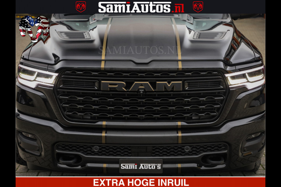 Dodge Ram 1500 Limited Night H.O 540HP 706Nm | Massage + Full Option | De Meest Luxe en Volle Pick-Up in zijn Klasse | Comfortabele Dubbele Cabine met Royale 5 Zitplaatsen | BPM vrij | Nu Leverbaar uit Voorraad | Voorraad Nr 2370 - 5411