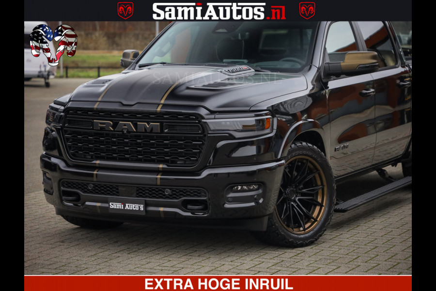 Dodge Ram 1500 Limited Night H.O 540HP 706Nm | Massage + Full Option | De Meest Luxe en Volle Pick-Up in zijn Klasse | Comfortabele Dubbele Cabine met Royale 5 Zitplaatsen | BPM vrij | Nu Leverbaar uit Voorraad | Voorraad Nr 2370 - 5411