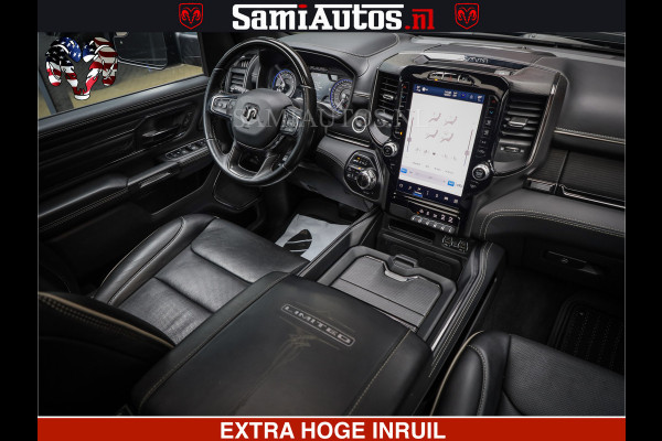Dodge Ram 1500 LIMITED NIGHT | FEUL WHEELS | BOM VOL | 5.7 V8 4x4 | TOP STAAT | DUBBELE CABINE | MWK | XB9 | HUD | Deze RAM is momenteel in gebruik door ons. Gelieve ons te informeren indien u de pick-up wenst te bezichtigen.