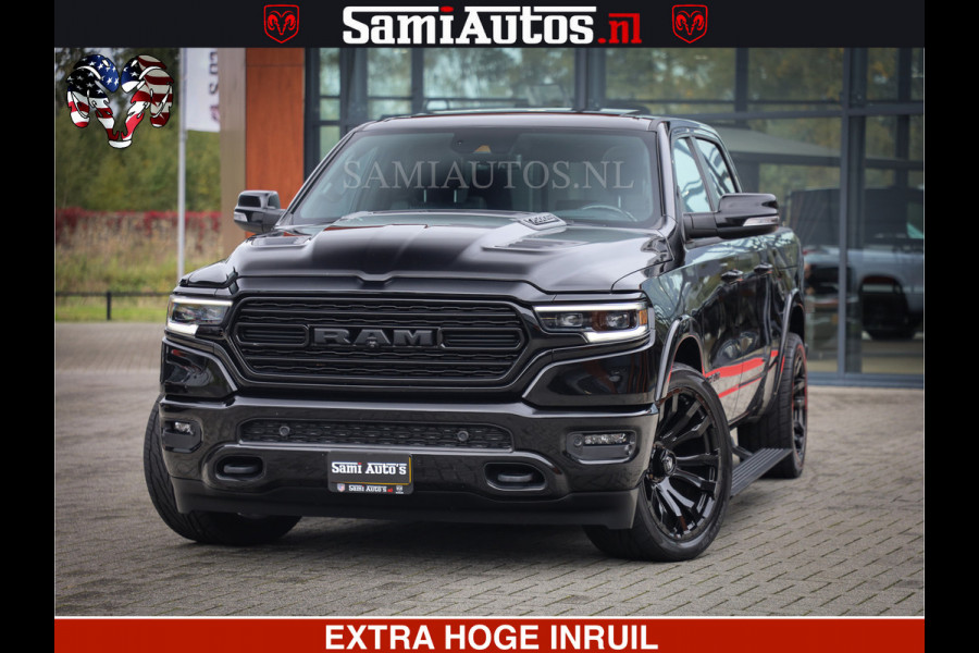 Dodge Ram 1500 LIMITED NIGHT | FEUL WHEELS | BOM VOL | 5.7 V8 4x4 | TOP STAAT | DUBBELE CABINE | MWK | XB9 | HUD | Deze RAM is momenteel in gebruik door ons. Gelieve ons te informeren indien u de pick-up wenst te bezichtigen.