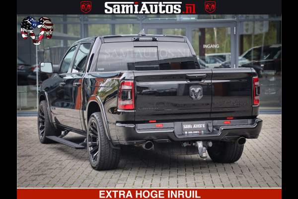 Dodge Ram 1500 LIMITED NIGHT | FEUL WHEELS | BOM VOL | 5.7 V8 4x4 | TOP STAAT | DUBBELE CABINE | MWK | XB9 | HUD | Deze RAM is momenteel in gebruik door ons. Gelieve ons te informeren indien u de pick-up wenst te bezichtigen.