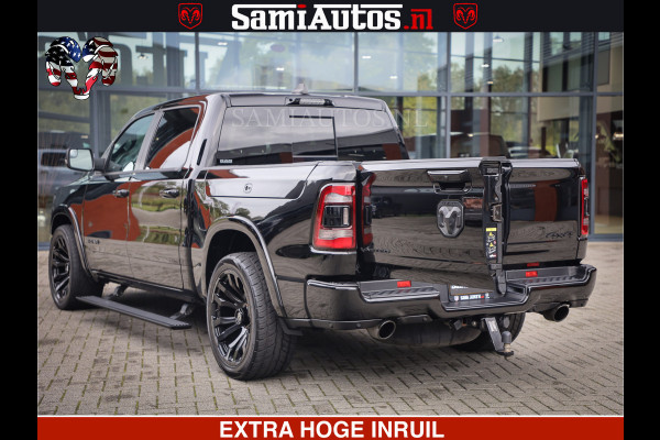 Dodge Ram 1500 LIMITED NIGHT | FEUL WHEELS | BOM VOL | 5.7 V8 4x4 | TOP STAAT | DUBBELE CABINE | MWK | XB9 | HUD | Deze RAM is momenteel in gebruik door ons. Gelieve ons te informeren indien u de pick-up wenst te bezichtigen.