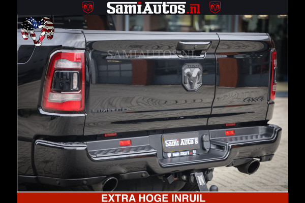 Dodge Ram 1500 LIMITED NIGHT | FEUL WHEELS | BOM VOL | 5.7 V8 4x4 | TOP STAAT | DUBBELE CABINE | MWK | XB9 | HUD | Deze RAM is momenteel in gebruik door ons. Gelieve ons te informeren indien u de pick-up wenst te bezichtigen.