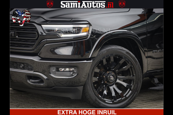 Dodge Ram 1500 LIMITED NIGHT | FEUL WHEELS | BOM VOL | 5.7 V8 4x4 | TOP STAAT | DUBBELE CABINE | MWK | XB9 | HUD | Deze RAM is momenteel in gebruik door ons. Gelieve ons te informeren indien u de pick-up wenst te bezichtigen.
