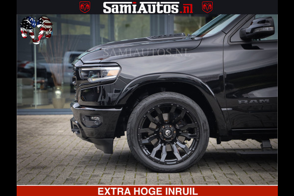 Dodge Ram 1500 LIMITED NIGHT | FEUL WHEELS | BOM VOL | 5.7 V8 4x4 | TOP STAAT | DUBBELE CABINE | MWK | XB9 | HUD | Deze RAM is momenteel in gebruik door ons. Gelieve ons te informeren indien u de pick-up wenst te bezichtigen.