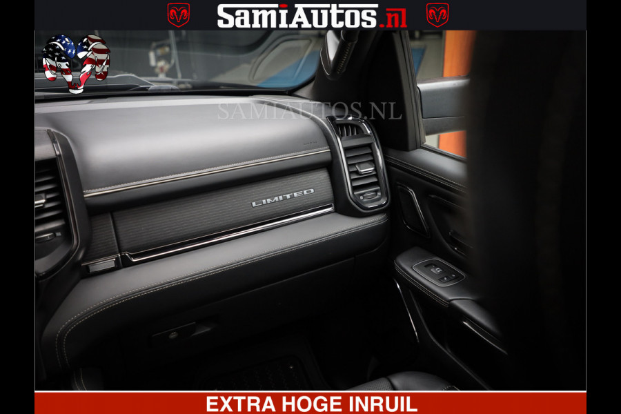 Dodge Ram 1500 LIMITED NIGHT | FEUL WHEELS | BOM VOL | 5.7 V8 4x4 | TOP STAAT | DUBBELE CABINE | MWK | XB9 | HUD | Deze RAM is momenteel in gebruik door ons. Gelieve ons te informeren indien u de pick-up wenst te bezichtigen.