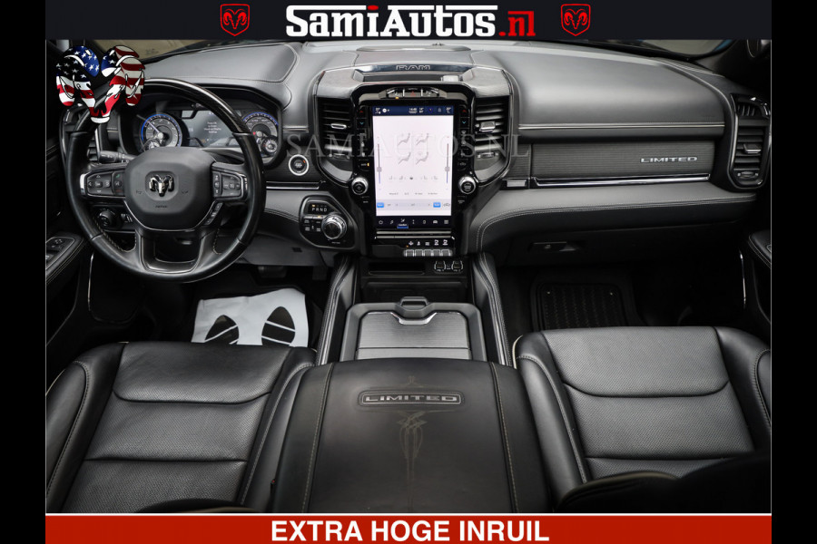 Dodge Ram 1500 LIMITED NIGHT | FEUL WHEELS | BOM VOL | 5.7 V8 4x4 | TOP STAAT | DUBBELE CABINE | MWK | XB9 | HUD | Deze RAM is momenteel in gebruik door ons. Gelieve ons te informeren indien u de pick-up wenst te bezichtigen.