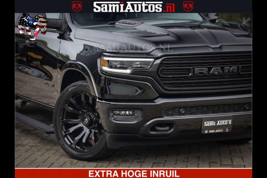 Dodge Ram 1500 LIMITED NIGHT | FEUL WHEELS | BOM VOL | 5.7 V8 4x4 | TOP STAAT | DUBBELE CABINE | MWK | XB9 | HUD | Deze RAM is momenteel in gebruik door ons. Gelieve ons te informeren indien u de pick-up wenst te bezichtigen.