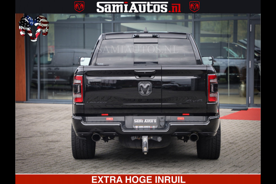 Dodge Ram 1500 LIMITED NIGHT | FEUL WHEELS | BOM VOL | 5.7 V8 4x4 | TOP STAAT | DUBBELE CABINE | MWK | XB9 | HUD | Deze RAM is momenteel in gebruik door ons. Gelieve ons te informeren indien u de pick-up wenst te bezichtigen.