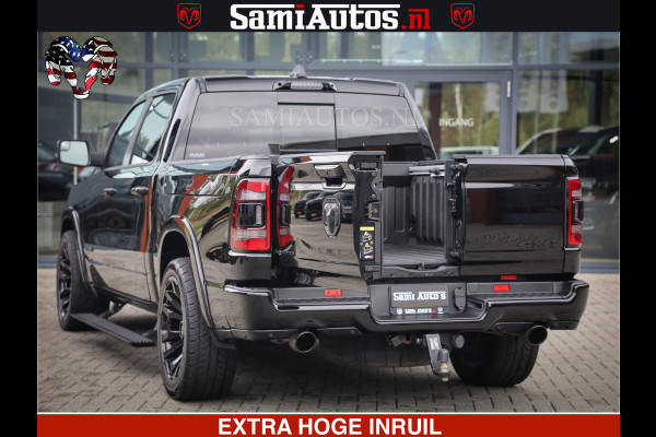 Dodge Ram 1500 LIMITED NIGHT | FEUL WHEELS | BOM VOL | 5.7 V8 4x4 | TOP STAAT | DUBBELE CABINE | MWK | XB9 | HUD | Deze RAM is momenteel in gebruik door ons. Gelieve ons te informeren indien u de pick-up wenst te bezichtigen.