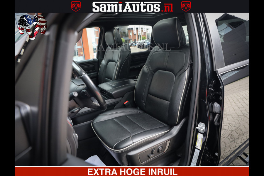 Dodge Ram 1500 LIMITED NIGHT | FEUL WHEELS | BOM VOL | 5.7 V8 4x4 | TOP STAAT | DUBBELE CABINE | MWK | XB9 | HUD | Deze RAM is momenteel in gebruik door ons. Gelieve ons te informeren indien u de pick-up wenst te bezichtigen.