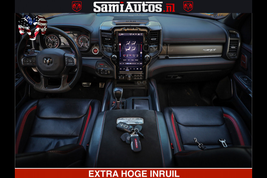 Dodge Ram 1500 TRX OLEA GREEN HELLCAT 6.2 V8 712PK | CARBON PACK | RODE STIKSELS | BOM VOL | 4PLAY WHEELS | DUBBELE CABINE | 5 PERSOONS DC | DE MOOISTE VAN NL |