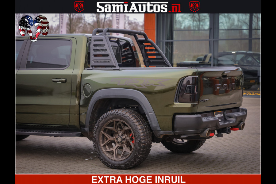 Dodge Ram 1500 TRX OLEA GREEN HELLCAT 6.2 V8 712PK | CARBON PACK | RODE STIKSELS | BOM VOL | 4PLAY WHEELS | DUBBELE CABINE | 5 PERSOONS DC | DE MOOISTE VAN NL |