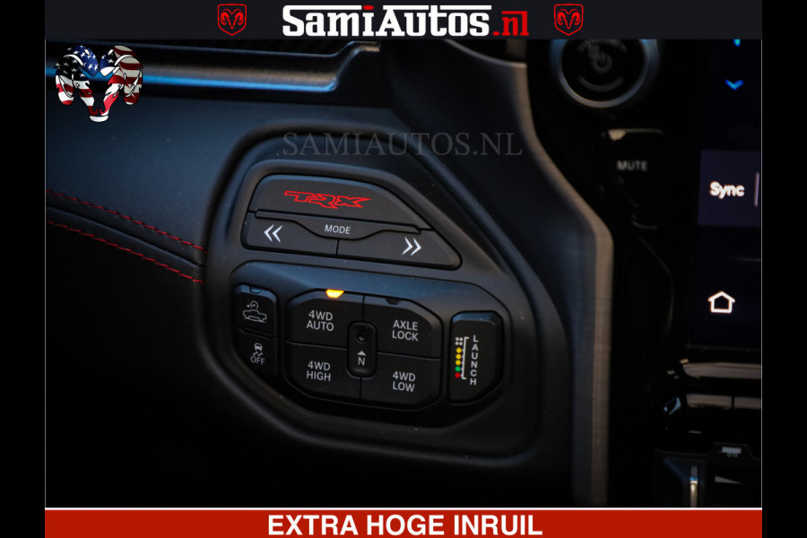 Dodge Ram 1500 TRX OLEA GREEN HELLCAT 6.2 V8 712PK | CARBON PACK | RODE STIKSELS | BOM VOL | 4PLAY WHEELS | DUBBELE CABINE | 5 PERSOONS DC | DE MOOISTE VAN NL |