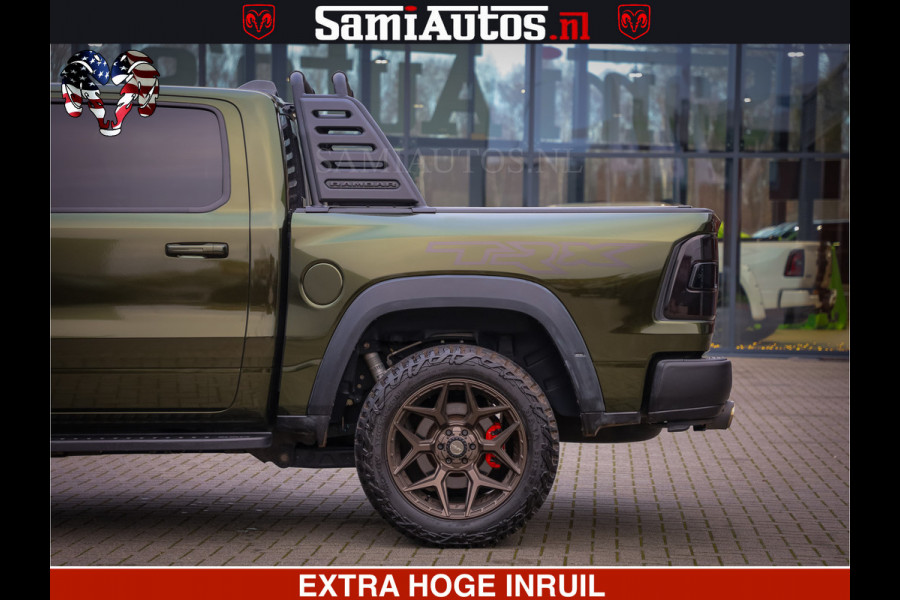 Dodge Ram 1500 TRX OLEA GREEN HELLCAT 6.2 V8 712PK | CARBON PACK | RODE STIKSELS | BOM VOL | 4PLAY WHEELS | DUBBELE CABINE | 5 PERSOONS DC | DE MOOISTE VAN NL |