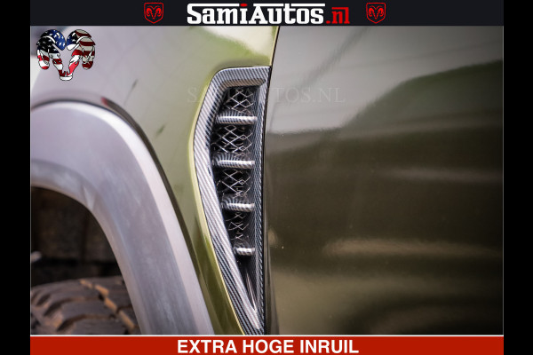 Dodge Ram 1500 TRX OLEA GREEN HELLCAT 6.2 V8 712PK | CARBON PACK | RODE STIKSELS | BOM VOL | 4PLAY WHEELS | DUBBELE CABINE | 5 PERSOONS DC | DE MOOISTE VAN NL |