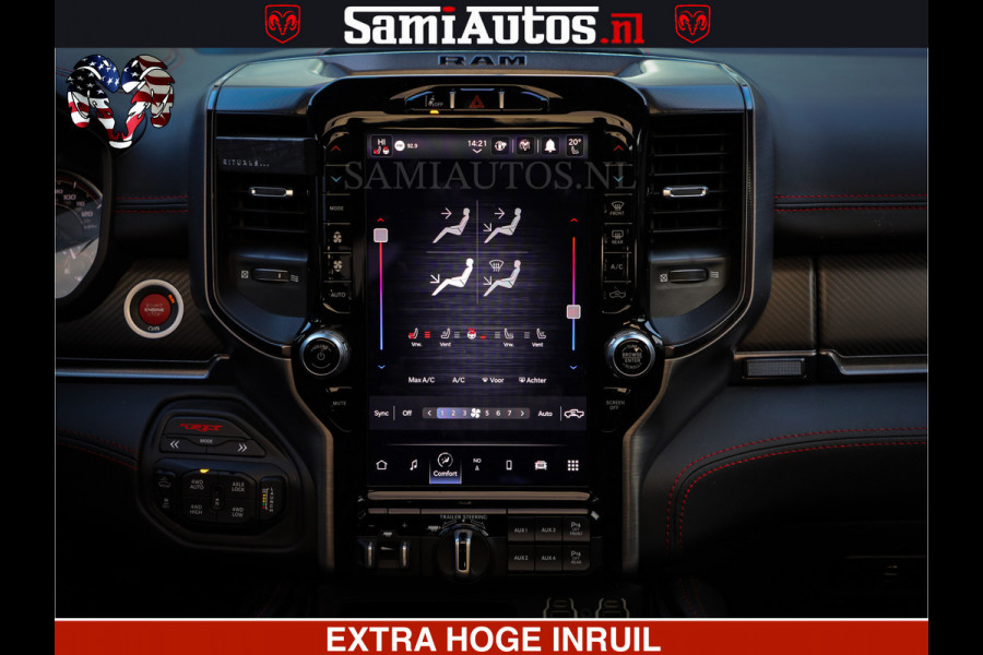 Dodge Ram 1500 TRX OLEA GREEN HELLCAT 6.2 V8 712PK | CARBON PACK | RODE STIKSELS | BOM VOL | 4PLAY WHEELS | DUBBELE CABINE | 5 PERSOONS DC | DE MOOISTE VAN NL |