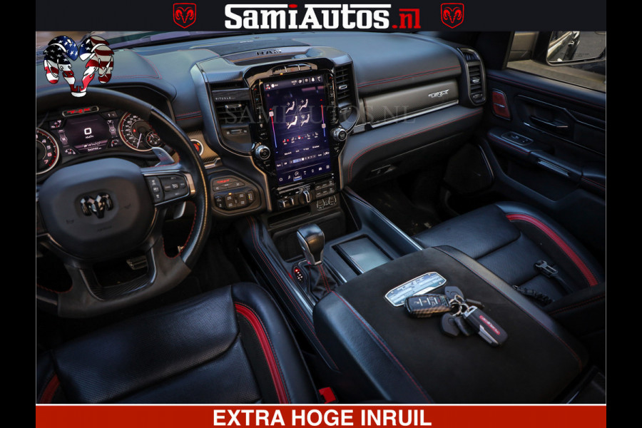 Dodge Ram 1500 TRX OLEA GREEN HELLCAT 6.2 V8 712PK | CARBON PACK | RODE STIKSELS | BOM VOL | 4PLAY WHEELS | DUBBELE CABINE | 5 PERSOONS DC | DE MOOISTE VAN NL |