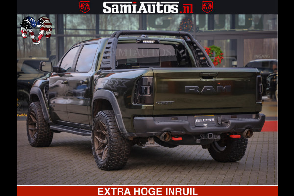 Dodge Ram 1500 TRX OLEA GREEN HELLCAT 6.2 V8 712PK | CARBON PACK | RODE STIKSELS | BOM VOL | 4PLAY WHEELS | DUBBELE CABINE | 5 PERSOONS DC | DE MOOISTE VAN NL |