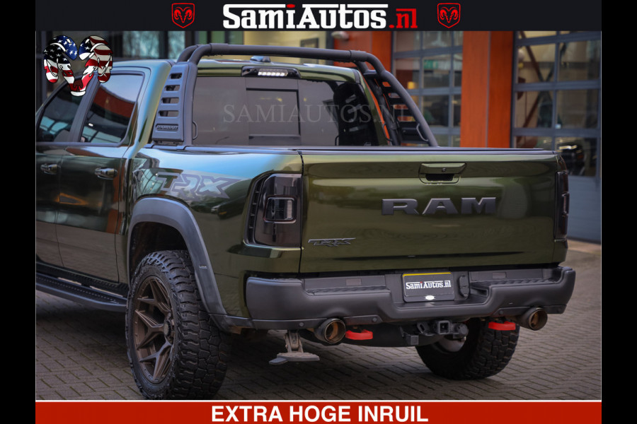 Dodge Ram 1500 TRX OLEA GREEN HELLCAT 6.2 V8 712PK | CARBON PACK | RODE STIKSELS | BOM VOL | 4PLAY WHEELS | DUBBELE CABINE | 5 PERSOONS DC | DE MOOISTE VAN NL |