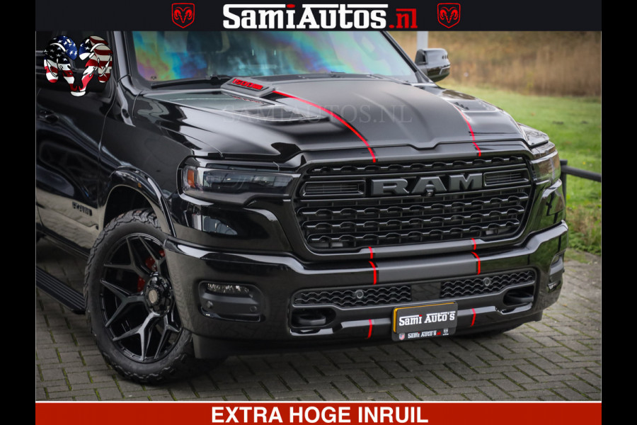 Dodge Ram 1500 Limited Night High Output 540HP 706Nm | Massage + Full Option | De Meest Luxe en Volle Pick-Up in zijn Klasse | Comfortabele Dubbele Cabine met Royale 5 Zitplaatsen | BPM vrij | Nu Leverbaar uit Voorraad | Voorraad Nr 2324 - 5142