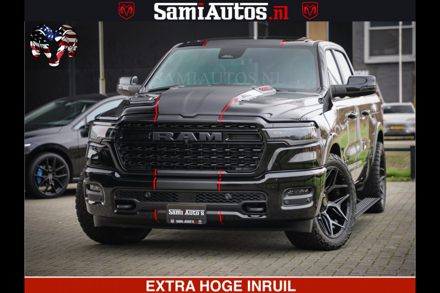 Dodge Ram 1500 Limited Night High Output 540HP 706Nm | Massage + Full Option | De Meest Luxe en Volle Pick-Up in zijn Klasse | Comfortabele Dubbele Cabine met Royale 5 Zitplaatsen | BPM vrij | Nu Leverbaar uit Voorraad | Voorraad Nr 2324 - 5142