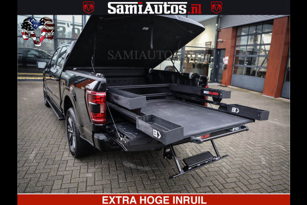 Dodge Ram FORD F150 BLACK OPS | 5.0 V8 406PK | 360 CAMERA | UITLAAT KLEP | BEDSLIDE | CREW CAB | LEDER | CREW CAB | DUBBELE CABINE | 5 PERSOONS | DC | GRIJSKENTEKEN |