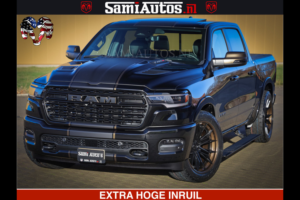 Dodge Ram 1500 Limited Night H.O 540HP 706Nm | Massage + Full Option | De Meest Luxe en Volle Pick-Up in zijn Klasse | Comfortabele Dubbele Cabine met Royale 5 Zitplaatsen | BPM vrij | Nu Leverbaar uit Voorraad | Voorraad Nr 2353 - 5412
